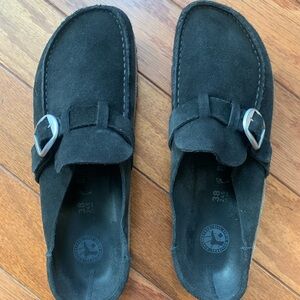 Birkenstock Black Suede Mules